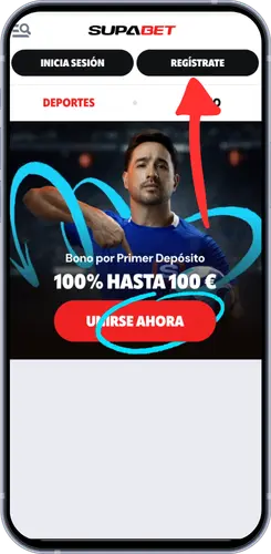 Página principal de Supabet con bono de bienvenida
